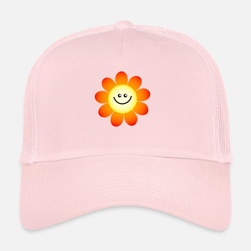 Fleur heureuse de marguerite de sourire Casquette trucker 