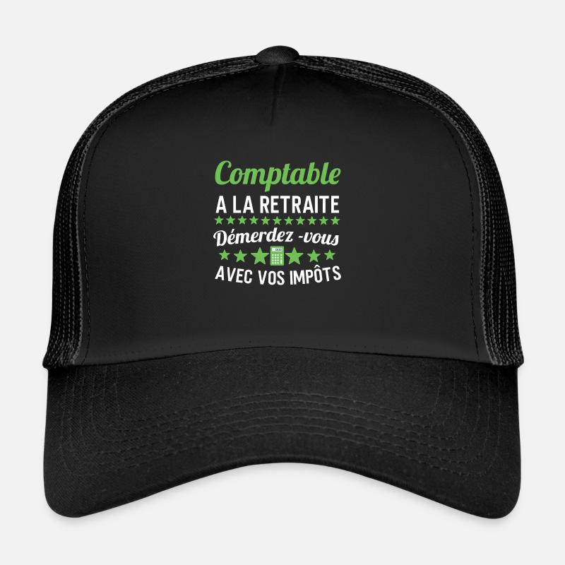 Comptable à la retraite cadeau humour - Casquette trucker - noir/noir