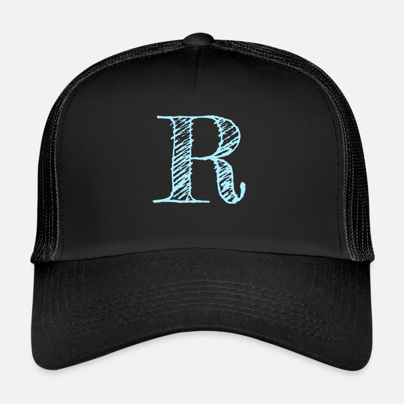 Buchstabe "R" Comic Blau Trucker Cap