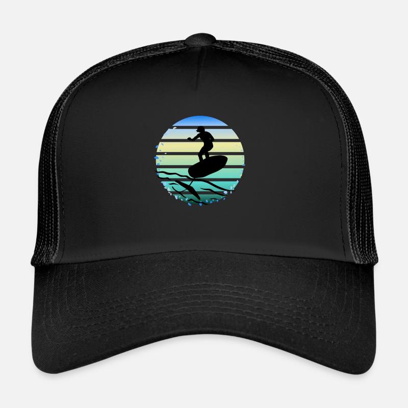 foil surf - foil surfing - foilsurfing - Trucker Cap - black/black