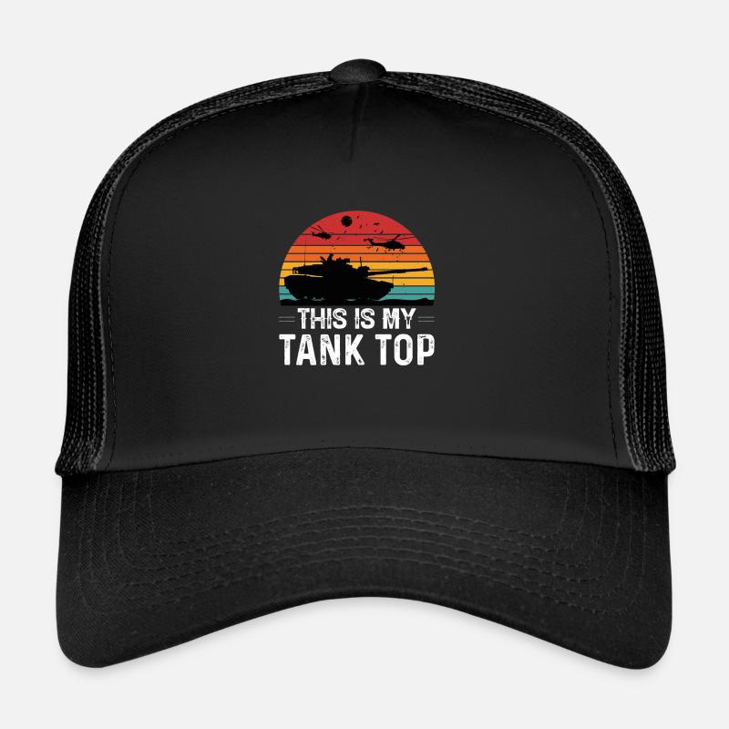 Chars Voitures blindées militaires Chaînes de chenilles Rétro Tank Casquette trucker 