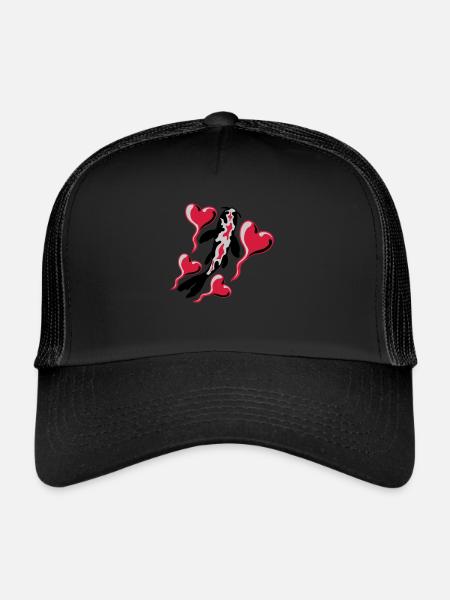 Hearts Koi Fish Nishikigoi - Trucker Cap - black/black - Front