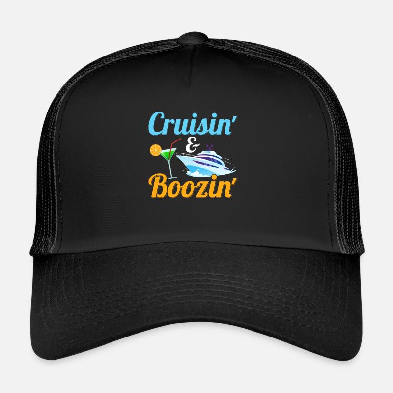 Cruisin'& Boozin Crusing Vacation Cruiser Trucker Cap