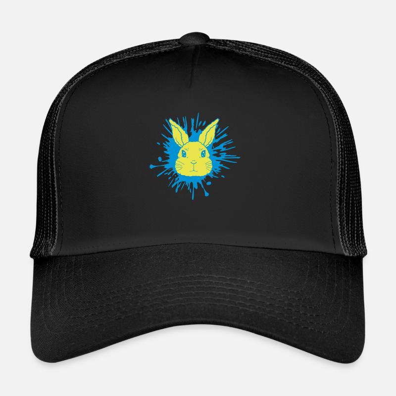 Drops of paint blobs rabbit splashes Trucker Cap