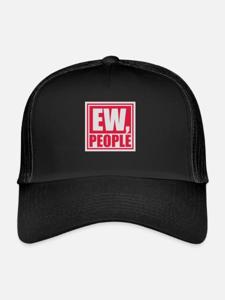 ew people citation drôle - Casquette trucker  - noir/noir - Devant