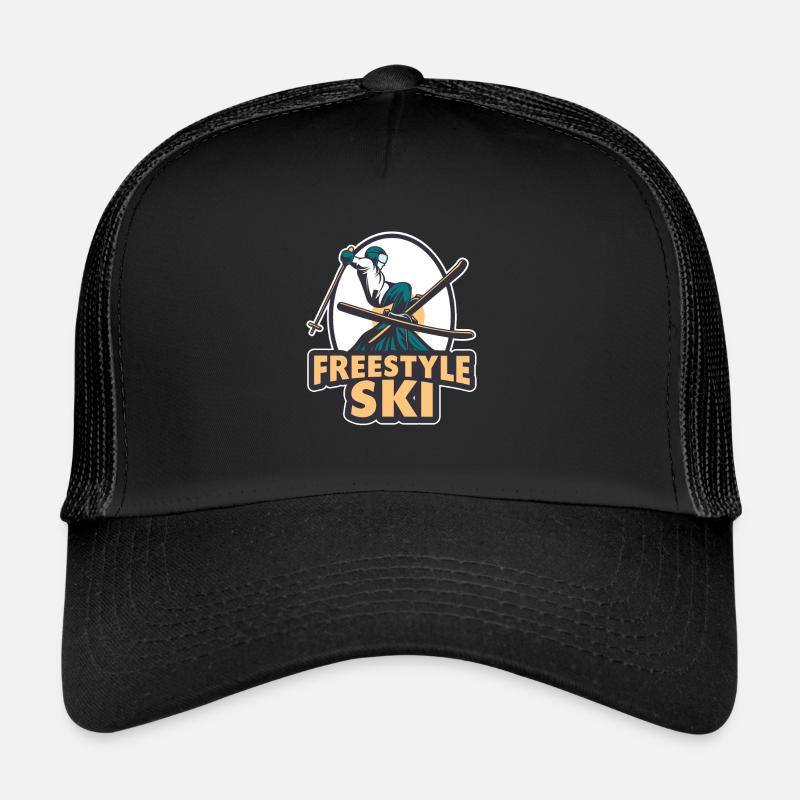 Ski Freestyle Skiing Ski Trick Ski Resort - Trucker Cap - black/black