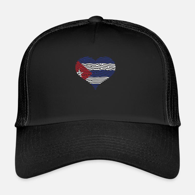 Drapeau de Cuba Drapeau du cœur Cubains Casquette trucker 