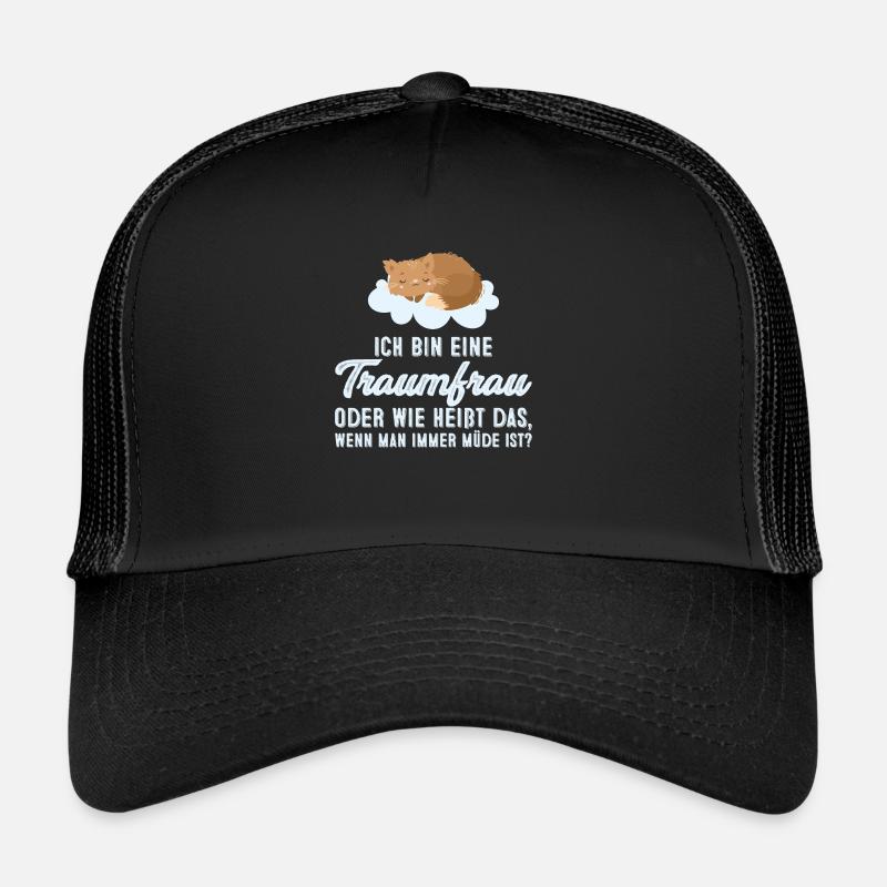 ich bin eine Traumfrau Müde, schlafen, langschläfe - Trucker Cap - Schwarz/Schwarz
