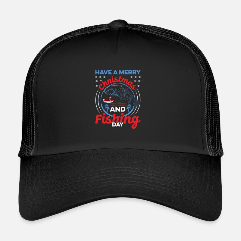 Pêcheur de Noël Pêche Poisson Pêche Cadeau Casquette trucker 