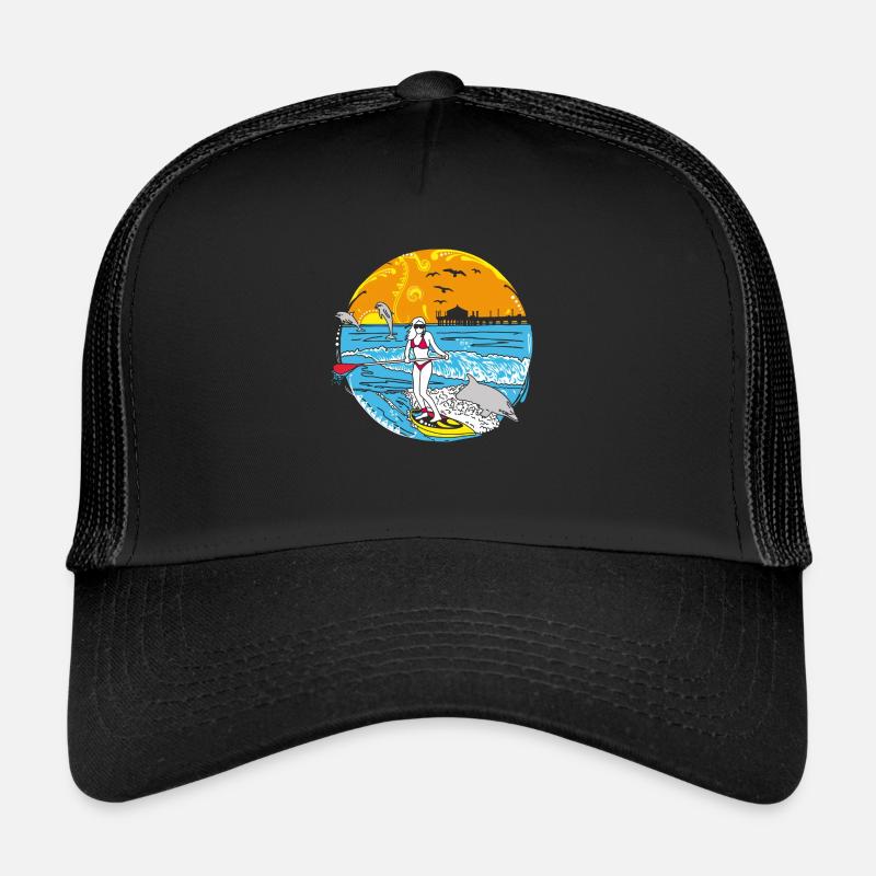 SUP board paddleboarding paddel supboard Stand Up - Trucker Cap - Schwarz/Schwarz