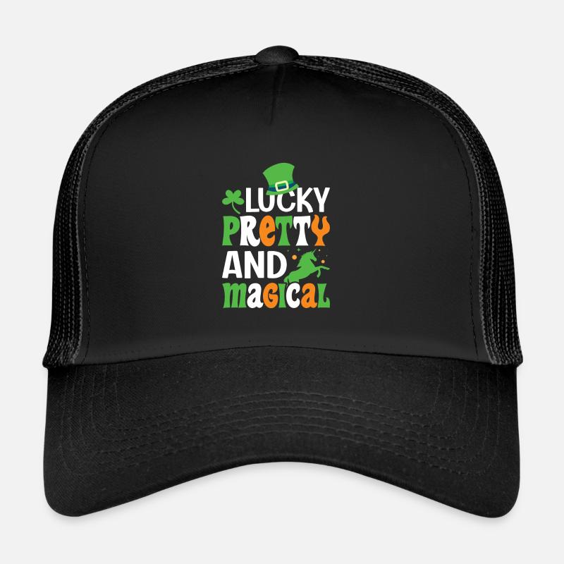 Frohen Saint Patricks Day Regenbogen Gold Kobold Trucker Cap