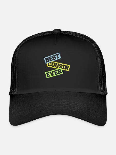 best cousin ever quote - Trucker Cap - black/black - Front