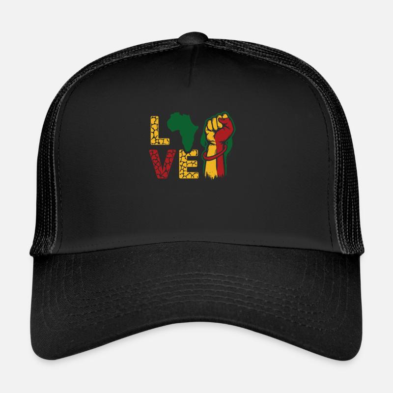 Ich bin Schwarze Geschichte Schwarzer - Trucker Cap - Schwarz/Schwarz