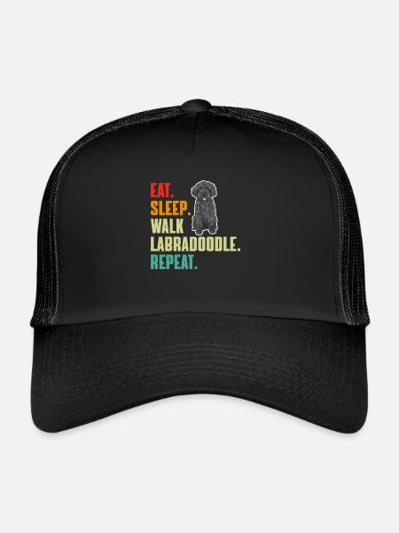 Labradoodle Dog - Trucker Cap - black/black - Front