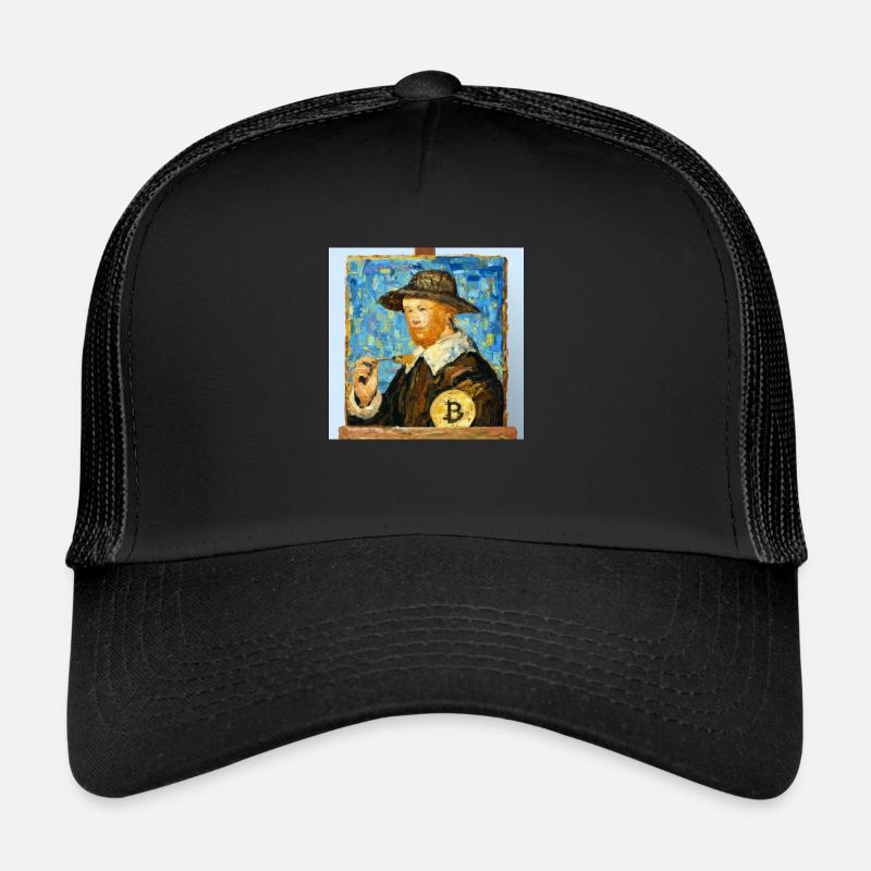 Van Gogh's Bitcoin Portrait Trucker Cap