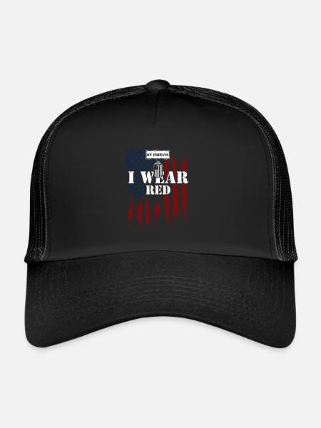 On Fridays I Wear Red - Veteran - Trucker Cap - black/black - Front