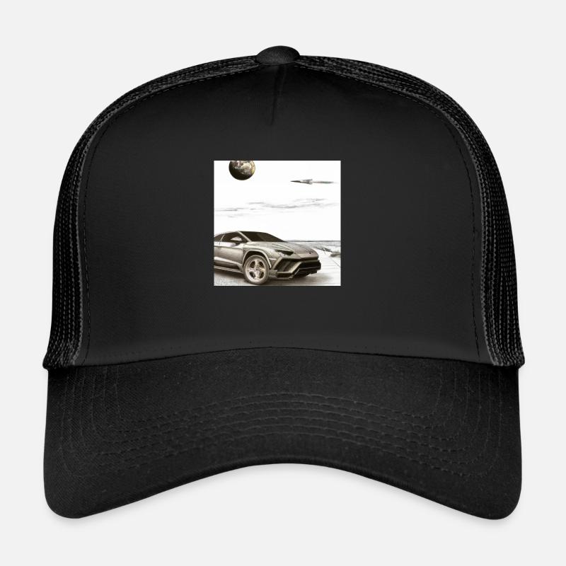 SUV am Strand - Trucker Cap - Schwarz/Schwarz