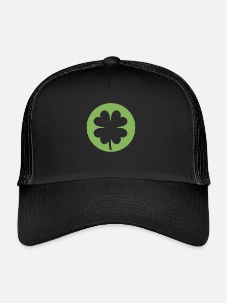 Trèfle vert pour la Saint-Patrick - Casquette trucker  - noir/noir - Devant