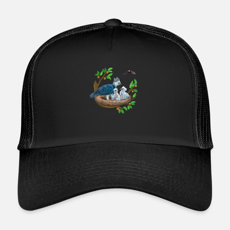 Harpie avec des petits dans le nid et l’aigle Casquette trucker 