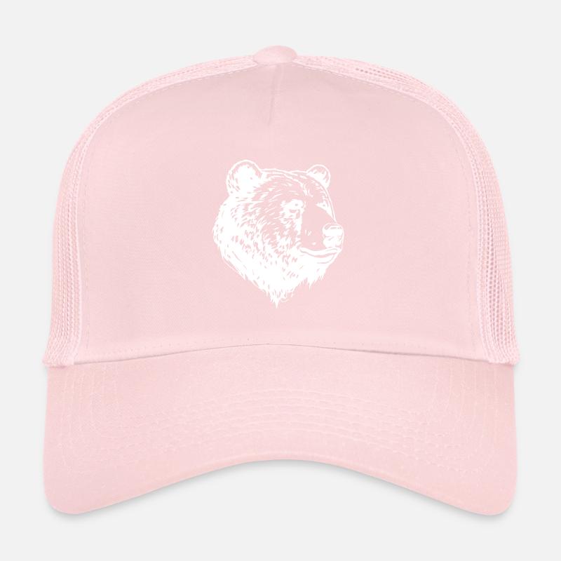 Bear Grizzly Head Trucker Cap