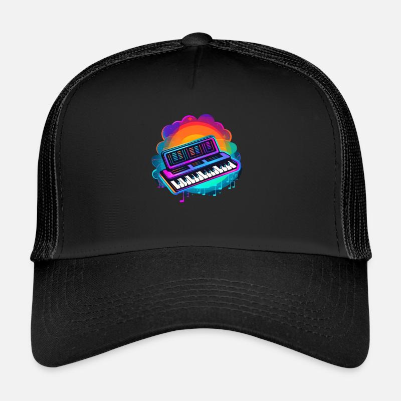Keyboarder Synthwave 80s Gift Trucker Cap