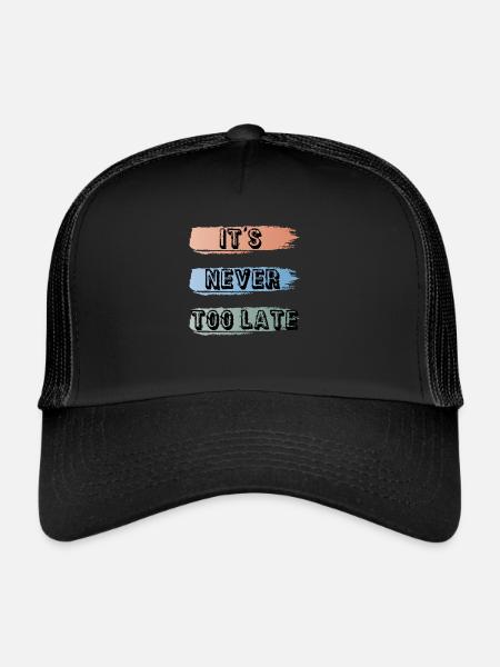 it's never too late - Casquette trucker  - noir/noir - Devant