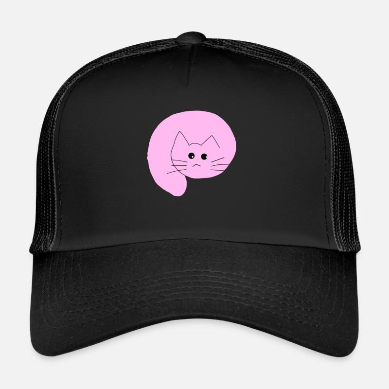 Chat rose 1 - Casquette trucker  - noir/noir