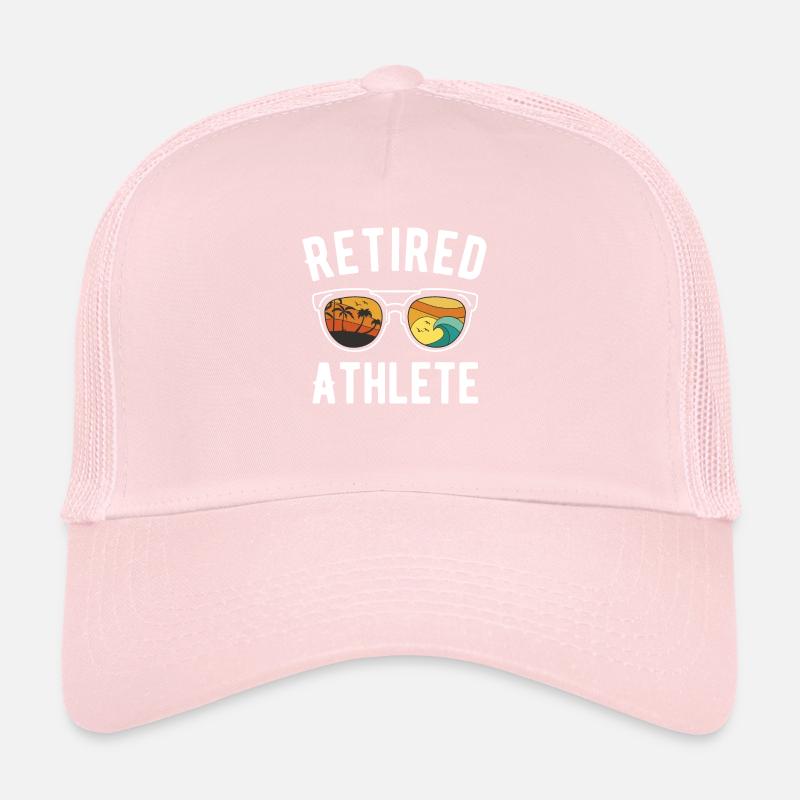 Active pensioner-athlete with sunglasses on Trucker Cap