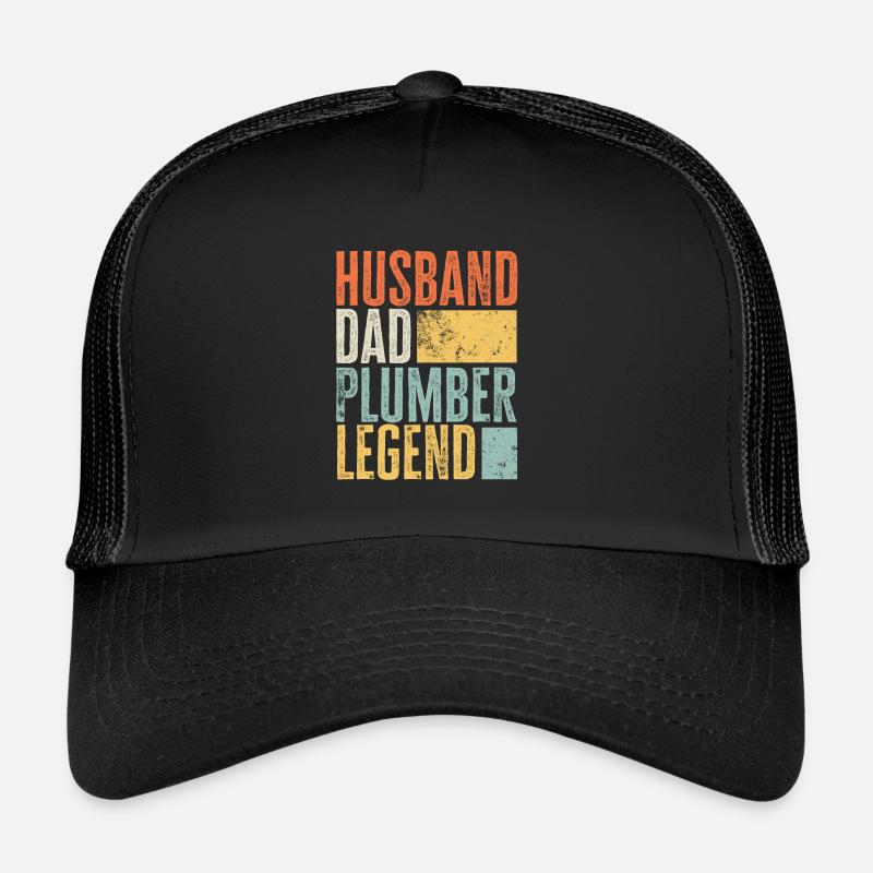 Legendärer Ehemann Klempner Vater Vater Best Retro Trucker Cap