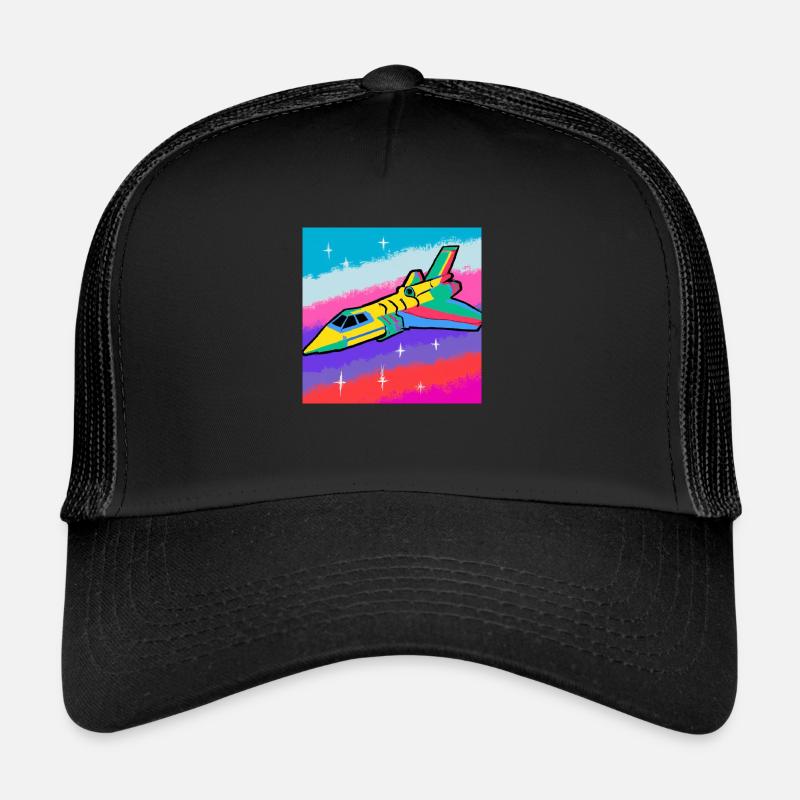 Das farbige Raumschiff - Trucker Cap - Schwarz/Schwarz