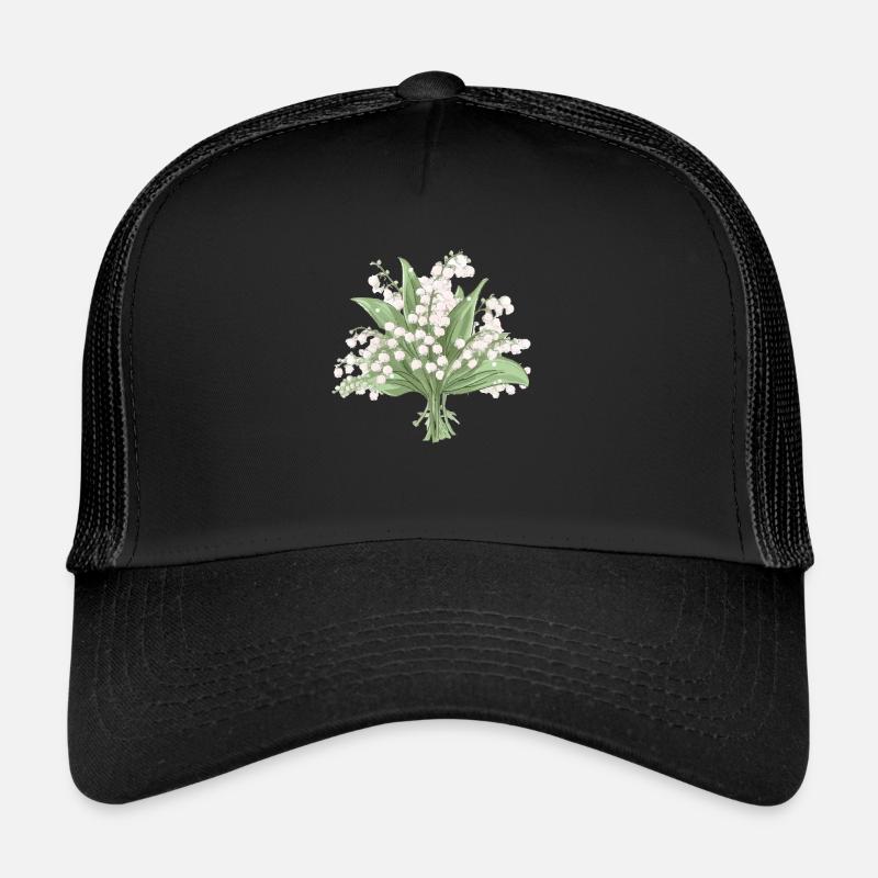 Blumenstrauß vom Maiglöckchen - Trucker Cap - Schwarz/Schwarz