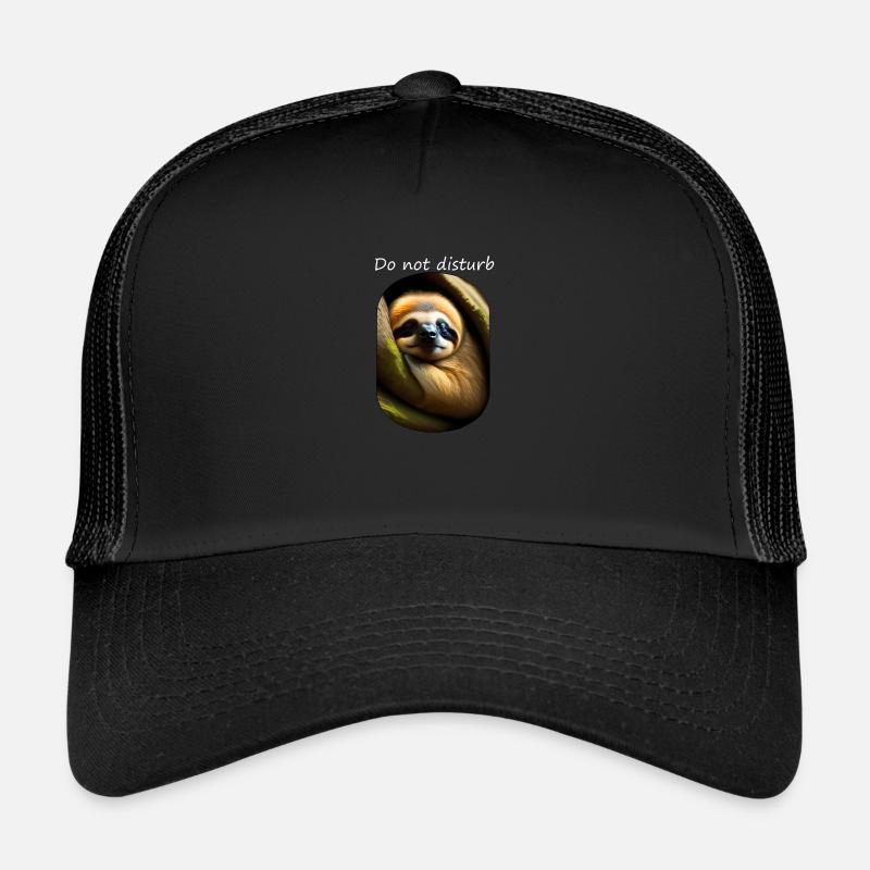 schlafendes Faultier - Trucker Cap - Schwarz/Schwarz