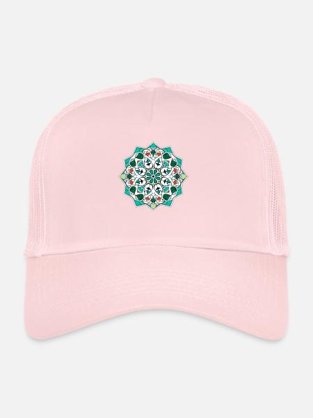Folklore oriental - Casquette trucker  - rose pâle - Devant