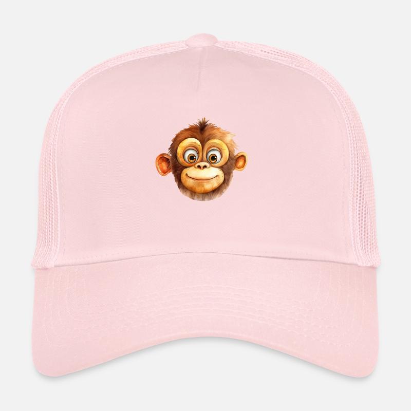 Monkey Drawing Watercolor Trucker Cap