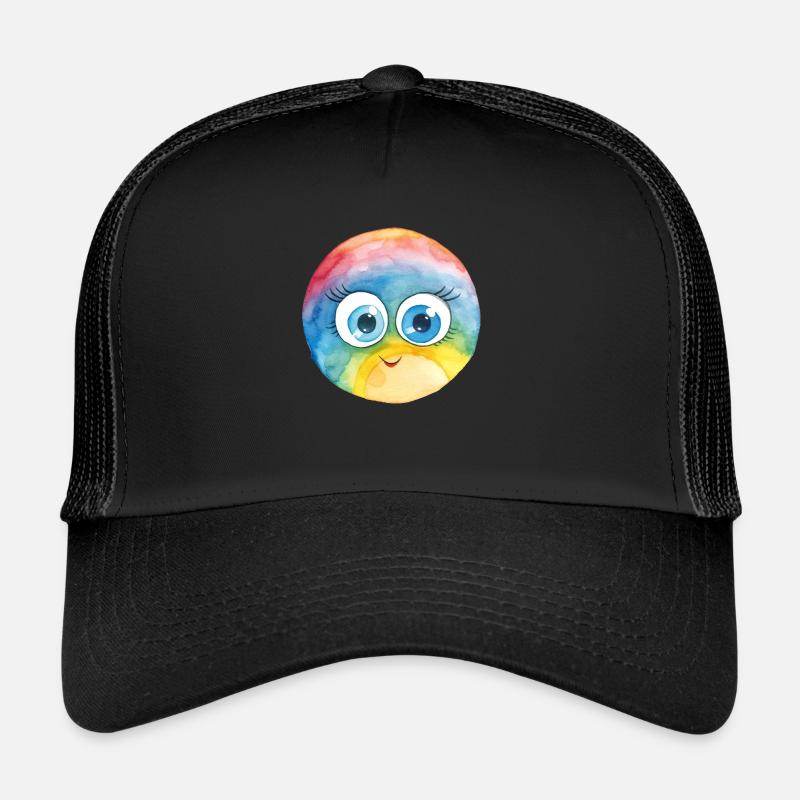 Rainbow Watercolor Drawing Trucker Cap