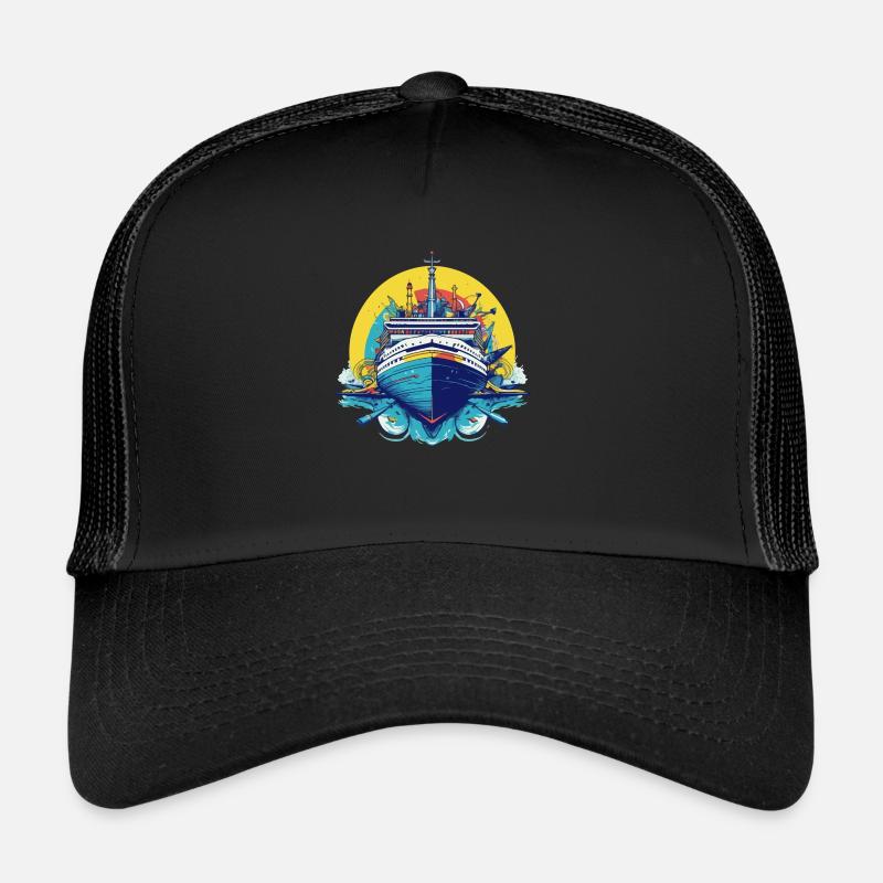 Bateau de croisière 3 - Casquette trucker  - noir/noir