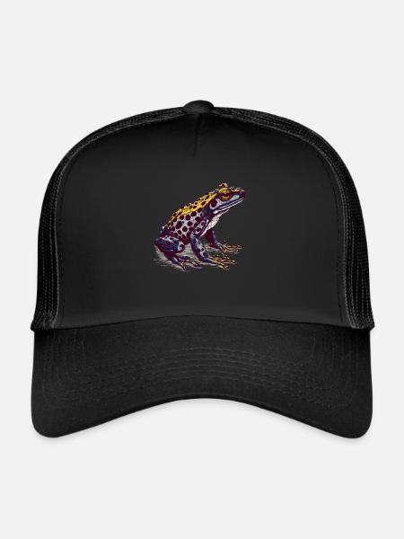 La grenouille empoisonnée vénéneuse vit sous les tropiques - Casquette trucker  - noir/noir - Devant
