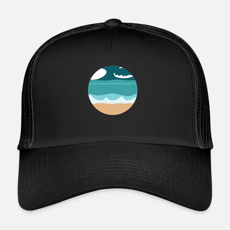 Plage avec Waves Illustration Casquette trucker 