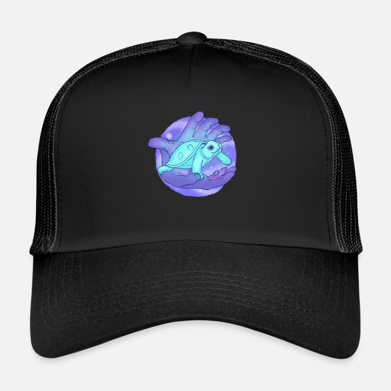 Cute Handpan Turtle - Trucker Cap - Schwarz/Schwarz