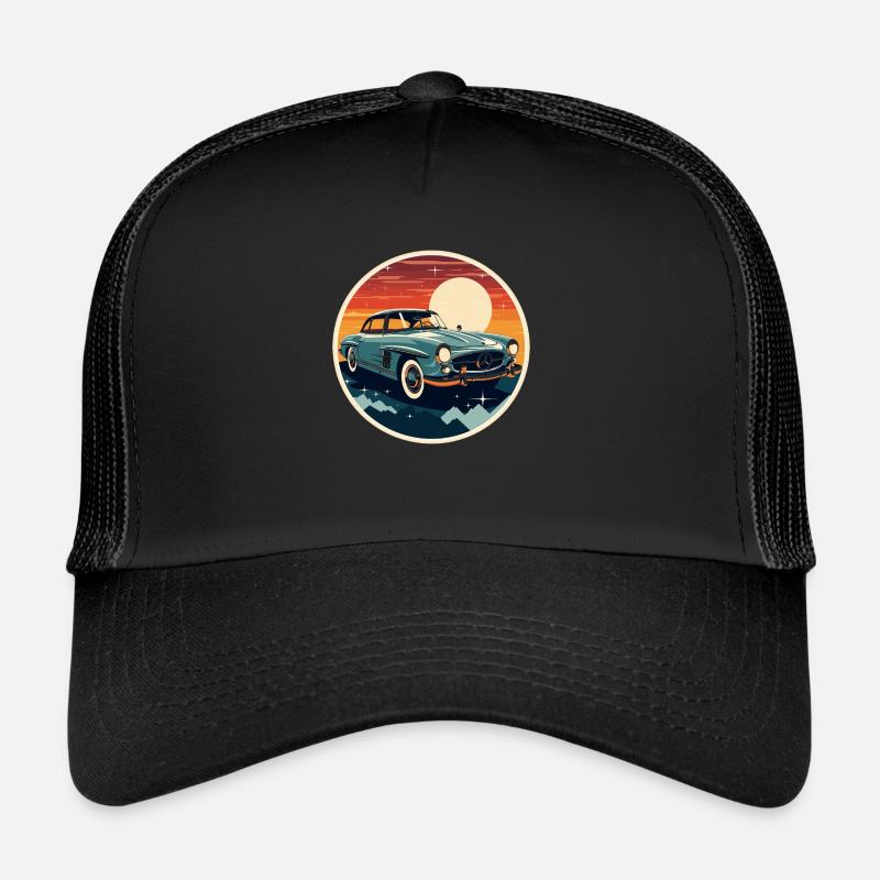 oldtimer Klassik - Trucker Cap - Schwarz/Schwarz