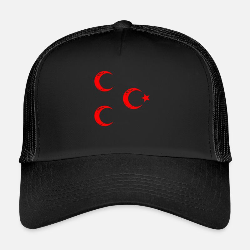 3 crescents 3hilal ay yildiz - Trucker Cap - black/black