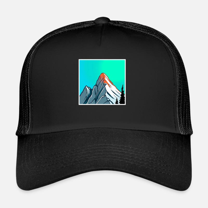 Berg Gemälde - Trucker Cap - Schwarz/Schwarz