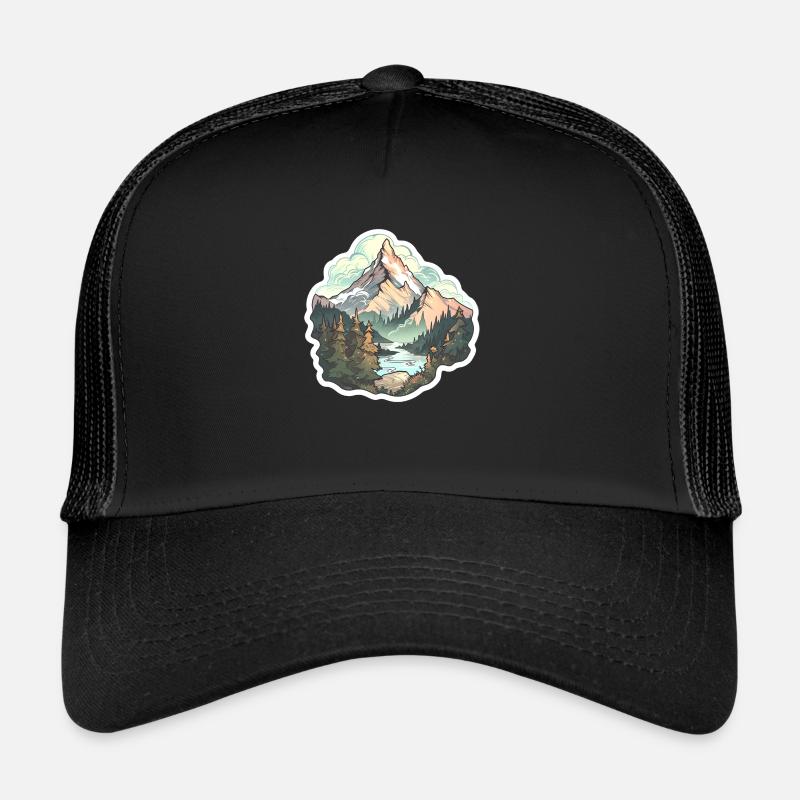 Hiking in the mountains - Trucker Cap - black/black