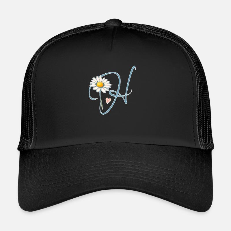 Buchstabe H Gänseblümchen Herz Trucker Cap