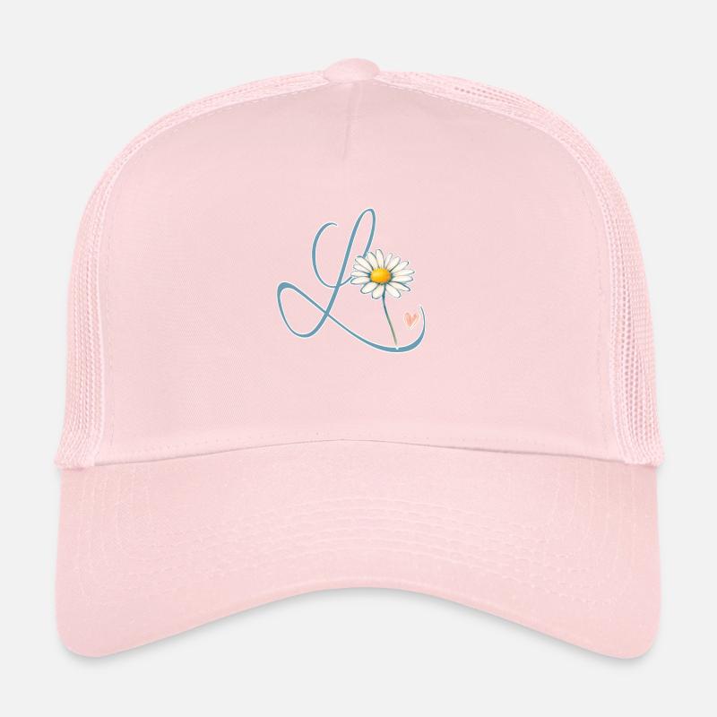 Lettre L Daisy Heart Casquette trucker 