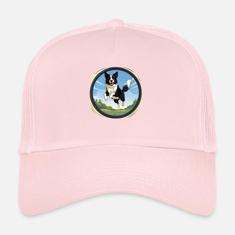 Chien Border Collie joyeux Casquette trucker 