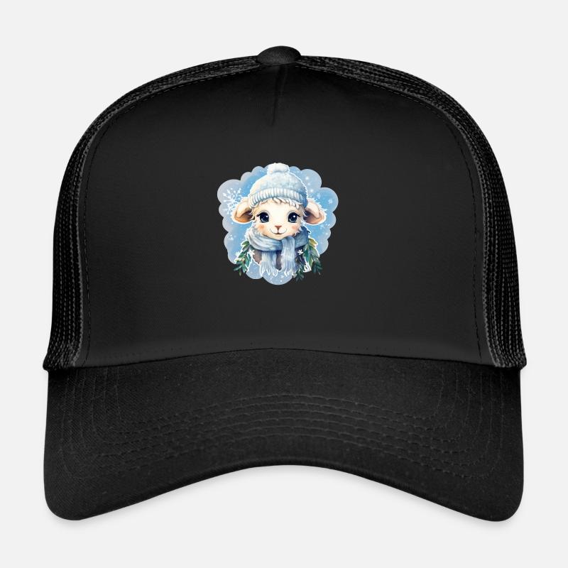 Cute sheep in wintry landscape Trucker Cap