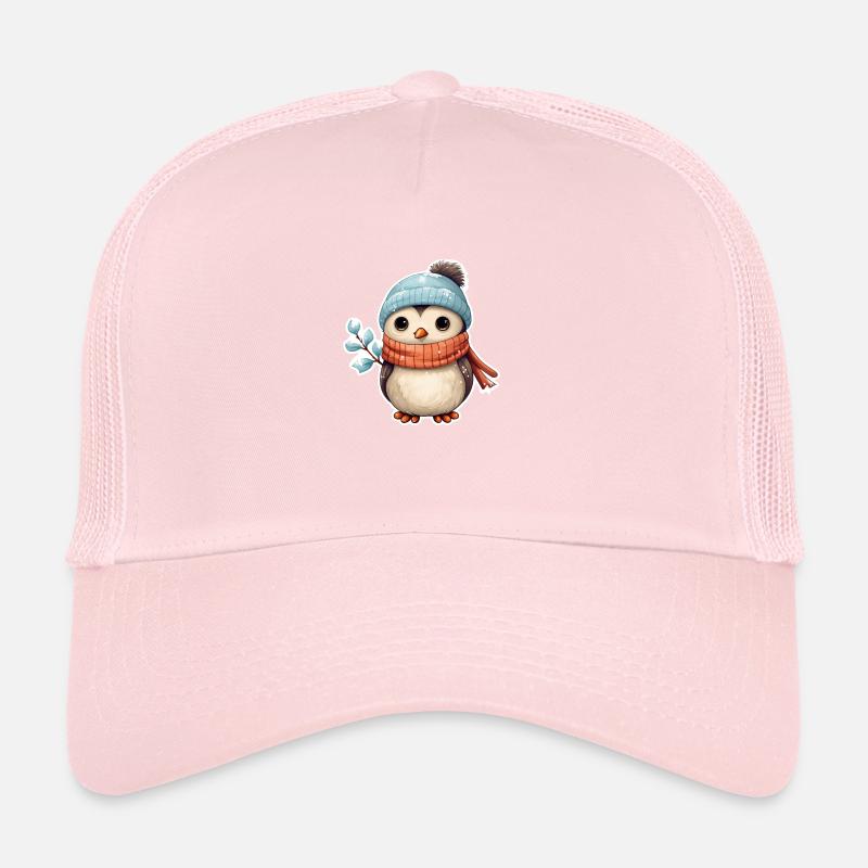 Pingouin avec chapeau et écharpe Casquette trucker 