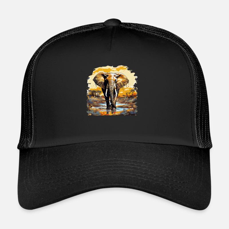 Elephant Design Elephant Animal Proboscis Animal Trucker Cap