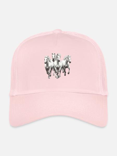 Chevaux - Casquette trucker  - rose pâle - Devant